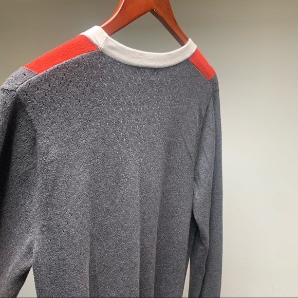 Striking Orange & White Mesh-Textured Cardigan SM - Picture 5 of 10